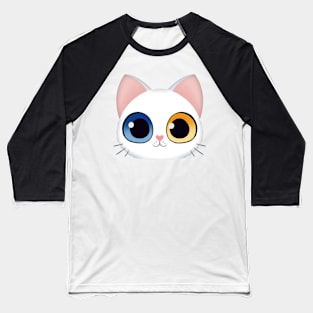 Cute White Kitten Baseball T-Shirt